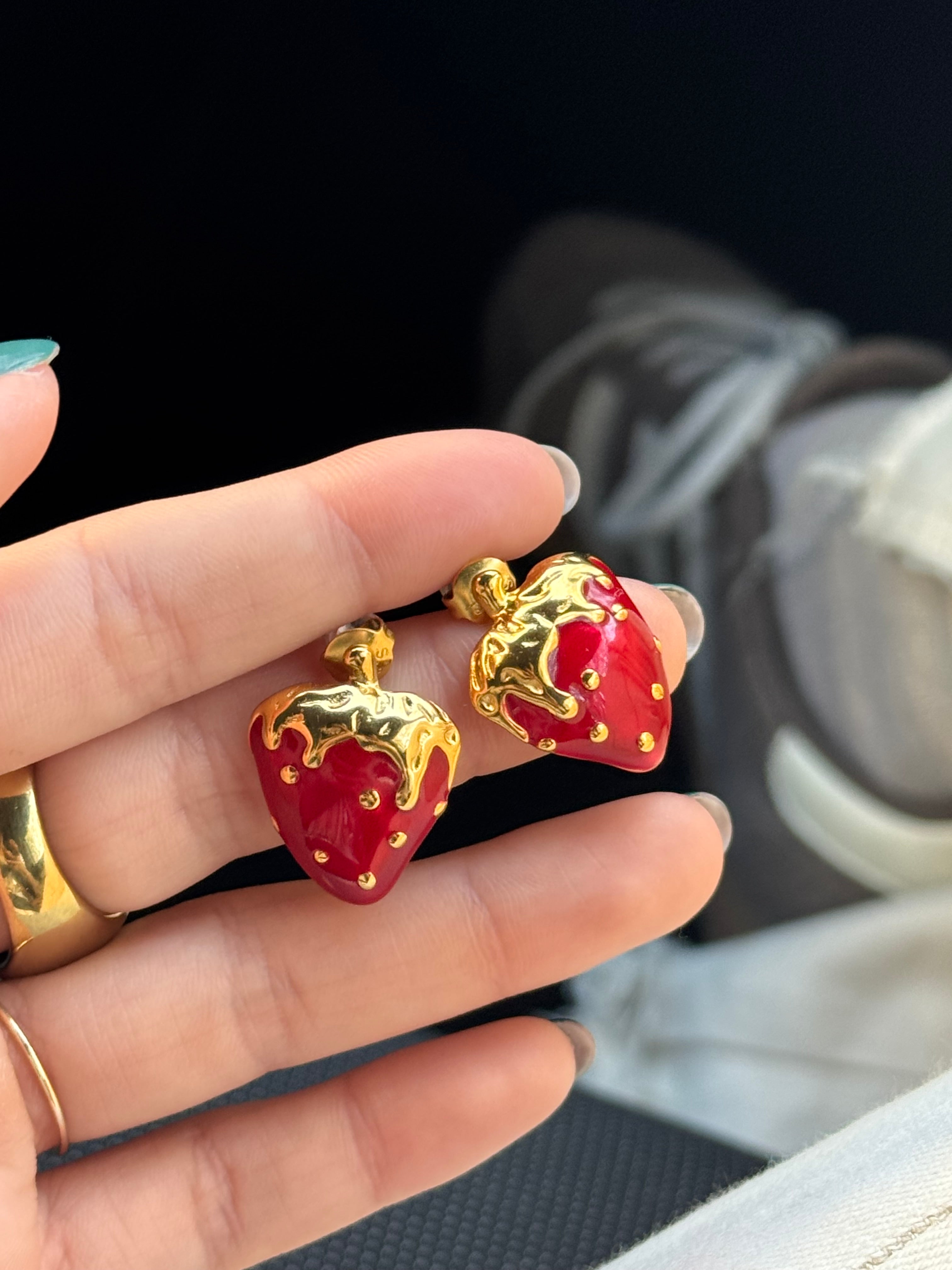 Pendientes Fresas
