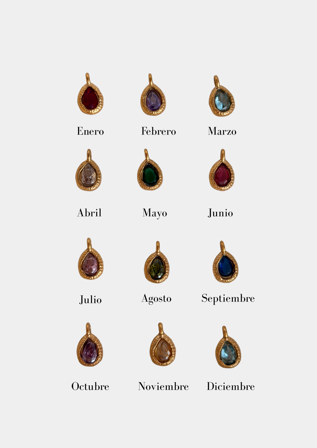Charms Gota Circonita Colores